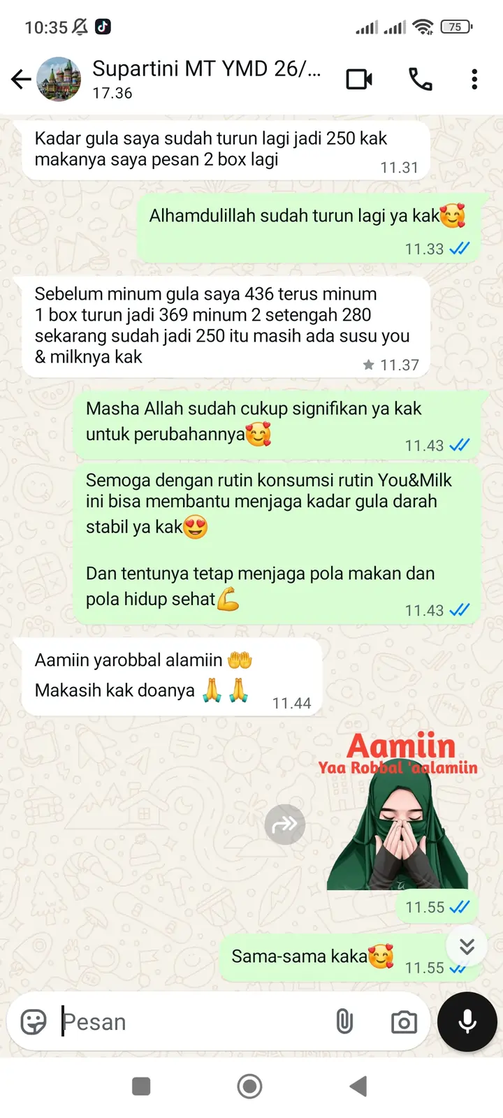 1. Testi bagus, gula darah 436 turun jadi 250 dan sudah RO3
